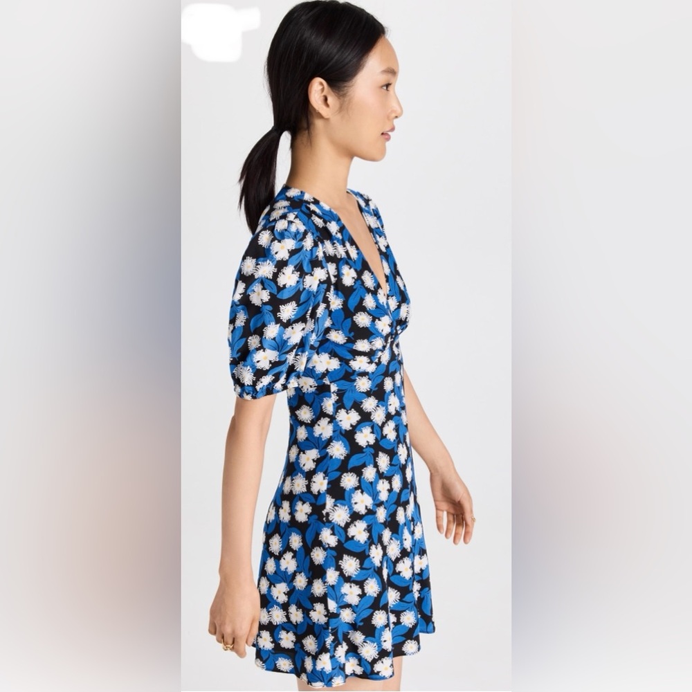 🆕🔖 Staud ✨ Mini Milla Dress ✨White Acid Floral Print ✨ Size 14 ✨ NWT!! - Picture 10 of 14